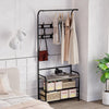 Hall Tree Coat Rack w/Bench,Storage Shelf,8Hooks,Freestanding Entryway Organiser