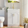 Freestanding Vanity Unit Basin Sink Bathroom Storage Cabinet Gloss White 600mm