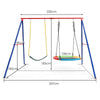 Kids Outdoor Swing Backyard Playground A-Frame Metal 2 seat swing set