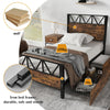 3ft Single Size Metal Bed Frame with Headboard and Footboard/2 Storage Drawers