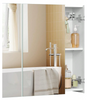 Bathroom Mirror Cabinet 3 Door Shelf Storage Wall Mounted Cupboard White Wood