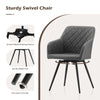 2 Swivel Faux Leather Dining Chairs Rotatable Metal Legs Kitchen Chairs Modern