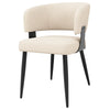 Dining Chairs Set of 6 Armchair for Living Room Metal Legs Kitchen Chairs, Beige