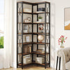 Corner Bookshelf Storage Rack Standing Shelf 7 Tier Industrial Sturdy Bookshelf