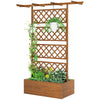 Wooden Trellis Planter Raised Garden Bed for Climbing Plants Refurbished