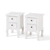 Wooden Bedside Cabinet Table Nitghtstands Set of 2 w/ Storage Drawer Cupboard