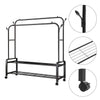 Metal Clothes Rail Rolling Garment 2 Shelf Heavy Duty Hanging Rack Display Stand
