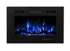 2026 TRUFLAME™ 26 INCH WIDE LED FLAMES BLACK GLASS WALL MOUNTED ELECTRIC FIRE