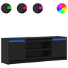 TV Cabinet with Black 139.5x34x50 Engineered Wood H6J1