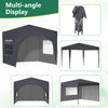 Pop Up Gazebo 3X3M Awning Canopy Party Tent Marquee 4 Sides Garden Outdoor Grey