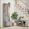 Grey Coat Stand with Shoe Storage, Hallway Unit & Storage Bench,