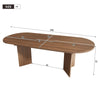 Extendable Table, 160(200)x90cm, Oval Dining Table for 6-8 Seater, Walnut Finish