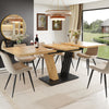 Extendable Dining Table w/ Wood Effect Tabletop, Height Adjustable Kitchen Table