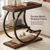 Farmhouse Small End Table, Narrow Wooden Side Table Accent Table for Living Room