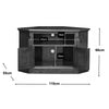 Mahogany Corner TV unit with flutted columns and Single Shelf , 2 Doors
