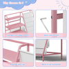 Bookshelf Bookcase with Children's Reading Room for 9 Storage Compartme Pink New