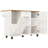 Kitchen Island, Mobile Kitchen Trolley Cart Rolling Sideboard Storage Unit White