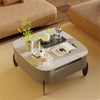 Coffee Table with Drawer Side Table High Gloss White Stone Living Room Furniture