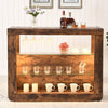 Fiesta Wooden Bar Table Unit In Rustic Oak With LED Lights