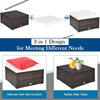 4 PCS Rattan Patio Conversation Set Outdoor Furniture Sofa Set w/ Coffee Table