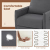Push Back Recliner Chair Grey Linen Fabric Reclining Armchair