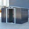 6x8 FT Peak Roof Steel Storage Shed, Pre-drilled Steel Panels, Outdoor Tool Shed