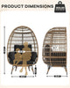 Wicker Egg Chair Egg Basket Lounge Chair with Thick Cushion Seat For Patio Porch
