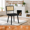 Rattan Back Dining Chairs Set of 1 2 Mid-Century Modern Kitchen Chairs for Home