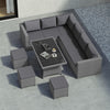 Rattan Garden 9 Seater Outdoor Set Furniture Sofa Chairs Table Bench Patio, Grey