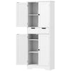 Bathroom Tall Cabinet with Drawer, Adjustable Shelf and Doors, White