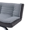 Fabric Sofa Bed 3 Seater Grey Charcoal Duo Contrast Fabric Chrome Legs Recliner
