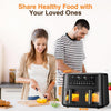 9L Dual Air Fryer XL Large Capacity 9-in-1 Touch Screen Smart Cooking Black