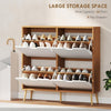 Shoe Storage Cabinet with 4 Flip Drawers for 8-16 Pairs, White