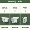 Foldable Dinner Table with Wheels and Storage Shelf Space Saving Dining Eaoqoxyp