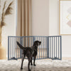 4 Panels Folding Pet Gate Freestanding Wooden Dog Fence Safety Barrier Divider
