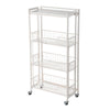 Foldable Kitchen Trolley on Wheels，4 Tier Storage Cart for Fruit Vegetable Snack