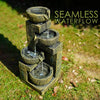 Water Feature Outdoor Indoor LED Fountain Waterfall Garden Decor (4 Tier)