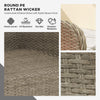 Four-Piece Rattan Sofa Set, with Glass-Top Table - Light Grey