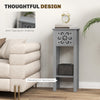 Bedside Table Set, End Table Set with Drawer and Storage Shelf, Grey