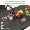 Costway 120 cm Wicker Dining Table Patio Rectangular Rattan Table for 6 people