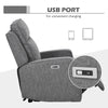 Electric Armchair, Fabric Recliner Chair with USB Port, Charcoal Grey