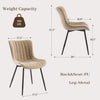 2x Brown Dining Chairs Faux Leather Padded Seat Dining Room Chair Modern