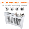 Radiator Cover MDF Wood Cross Pattern Grill Wall Cabinet Traditional Furniture