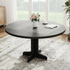 Round Dining Table Wood Kitchen Table for 4-6 People Dining Living Room Black
