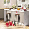 Bar Stools Set of 2 with Footrest, Industrial Breakfast Bar Stools, Rustic Brown