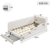 3ft Single Upholstered Daybed with Drawers Children Kids Junior Bed Frame Beige