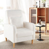 Modern Upholstered Sofa chair with Teddy Fleece Cover-White