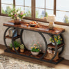 Industrial C-Space End Table, 3-Tier Narrow Small Side Table for Small Spaces