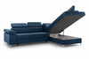 Corner Sofa Bed Storage Sleep Function Velvet Easy Clean Fabric New MADRYT