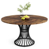 PHDFURNITURE Round Dining Table 120 cm for 4-6 People AXIS - Rustic Brown Wooden